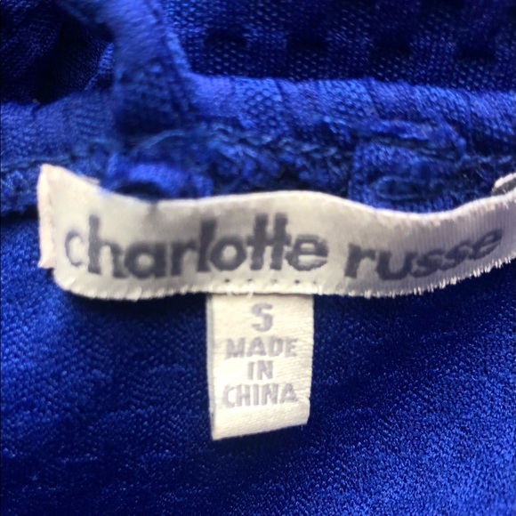 Charlotte Russe Royal Blue Mini Peplum Bodycon Dress Size Small - Picture 9 of 10